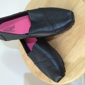 Laforst slip resistant black slip on loafer
